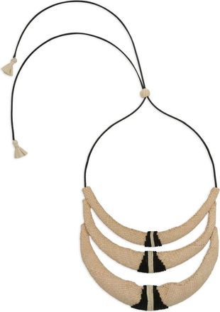 Johanna Ortiz Spiritual Harmony tassel necklace - women - Iraca Palm/glass/Calf Leather - One Size - Neutrals