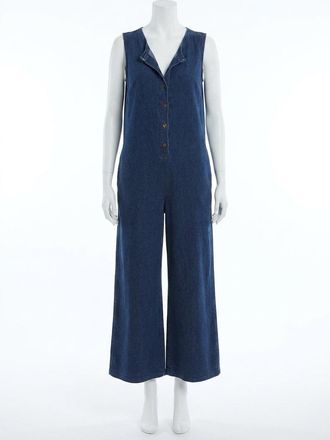 Z Supply Fiona Jersey Denim Jumpsuit In Indigo
