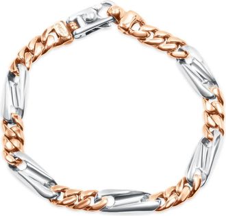 Pompeii3 Mens Figaro Link 14k Gold (37gram) or Platinum (60gram) 7.5-8.5mm Bracelet 8