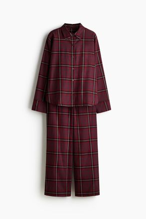 H&M Pyjama aus Baumwollflanell - Red
