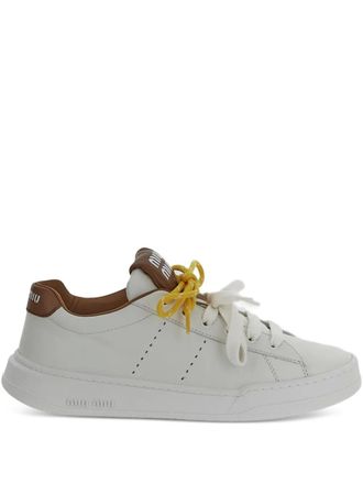 Miu Miu panelled lace-up sneakers - White