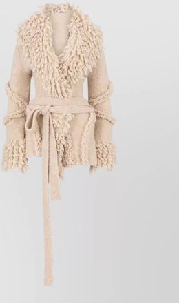 The Attico textured belted cardigan
