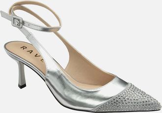 Ravel Womens Catrine Womens Slingback Court Shoes - Silver - Size: 8
