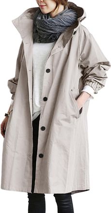 Generic Womens Waterproof Jackets Lightweight Hooded Rain Coats Winter Hooded Windbreaker Camping Climbing Outdoor Long Sleeve Trench Coats with Zippers