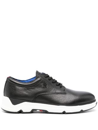 Tommy Hilfiger Derby con placca logo in pelle - Nero