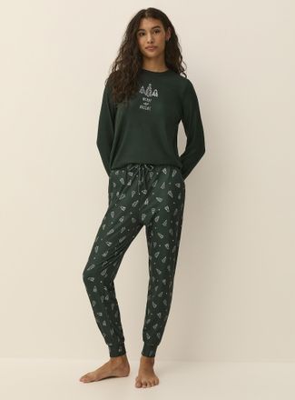 Twik Womens Ultra-soft festive pattern lounge joggers Christmas Collection