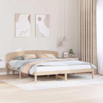 vidaXL Vidaxl - Estructura De Cama Marr&oacute;n 180 X 200 Cm Madera Maciza De Pino
