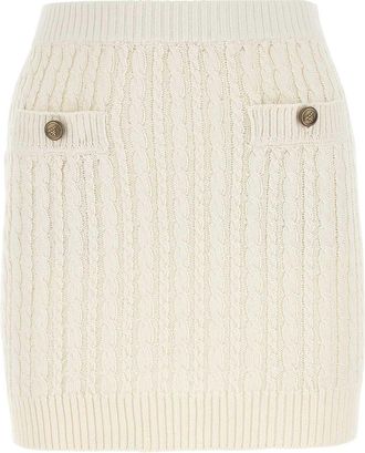 Prada Ivory Cotton Blend Mini Skirt