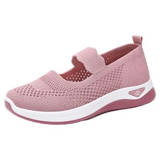 Generic UK Clearance Women Slip on Trainers, Ladies Breathable Mesh Walking Running Shoes Non Slip Low Top Trainers Comfortable Athletic Sneakers All Day Walk