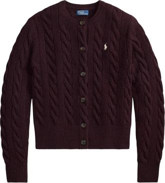Polo Ralph Lauren Kabeltrui - Dames - Vesten - Paars - XS - Wol - Truien & Vesten