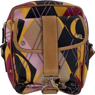 Dior Multicolor Argyle Graphic Print Cotton Crossbody (Authentic Pre-Loved)