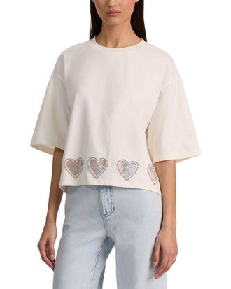 Alice & Olivia Alice + Olivia Evan Oversized Crop Tee