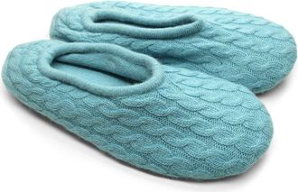 Portolano Mini Cable Knit Slippers in Winter Sky at Nordstrom Rack, Size Medium
