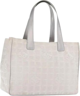 Chanel Pre-owned Tote Bags, female, White, Size: ONE SIZE Pre-owned Nylon Tote Bag