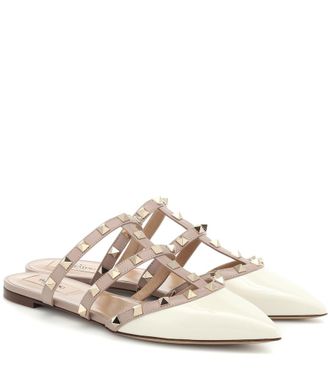 Valentino Garavani Valentino Garavani Rockstud patent leather slippers