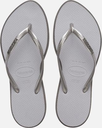 Havaianas Womens Havaianas Womens Slim Point Flip Flops - Grey - Size: 6/6.5/7