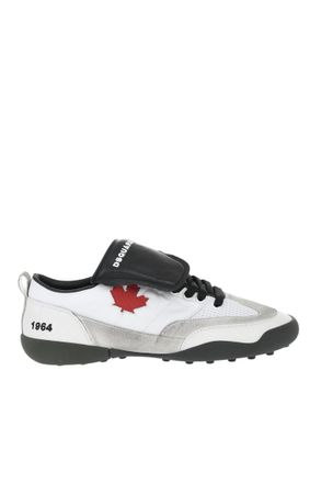 Dsquared2 White Logo Vintage-Effect Sneakers