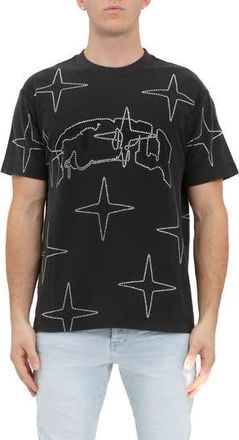 Purple Rhinestone Embellished Cotton Graphic T-Shirt in Black at Nordstrom Rack, Size X-Large