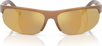 Miu Miu 68mm Gradient Oversize Oval Sunglasses in Gold Mirror at Nordstrom Rack