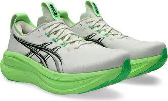 Asics GEL-NIMBUS 28 Running Shoe in Cream/Black at Nordstrom, Size 11.5