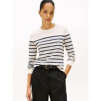 Tommy Hilfiger Gestreepte trui met ronde hals en lange mouwen