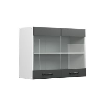 Vicco Armario De Cocina Con Vidrio R-line, Antracita Casa De Campo, 80 Cm