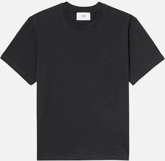 Ami Mens Ami Paris Embossed Logo T Shirt Black - Size: 38