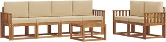 vidaXL Conjunto De Sof&aacute;s De Exterior 7 Uds. Natural Y Beige Vidaxl