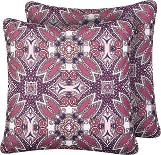 Beliani Beliani - Conjunto De 2 Cojines De Exterior Accesorios De Jard&iacute;n Estampados 45x45 Cm Violeta Mirage