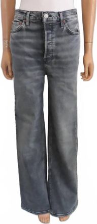 Re/Done 70s Ultra High Rise Wide Leg Jean In Silver Fade