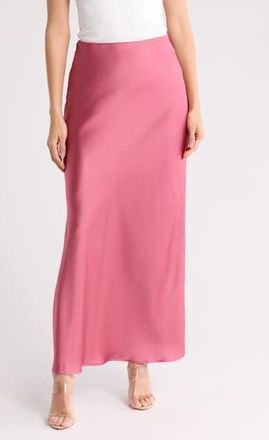 Renee C Satin A-Line Skirt in Dark Pink at Nordstrom Rack, Size X-Large