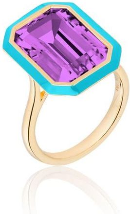 Goshwara Queen Emerald Cut Ring in Purple /Turquoise at Nordstrom, Size 7
