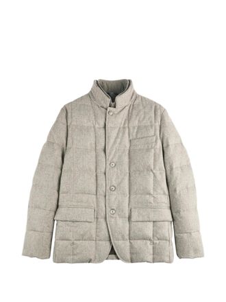 Fay Quilted Stand Collar Box Pattern Jacket