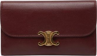 Celine Bordeaux Leather Wallet (Tri-Fold) (Pre-Owned)