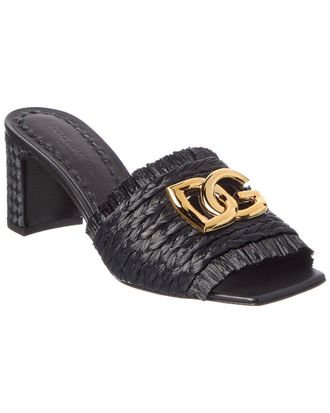 Dolce & Gabbana Devotion 70 Raffia Logo Sandal