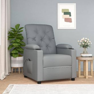 vidaXL Sill&oacute;n Reclinable El&eacute;ctrico Tela Gris Claro Vidaxl