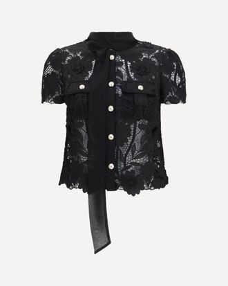 Self Portrait Tie-neck Top Female 10