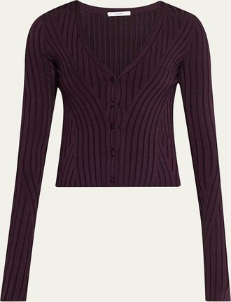 Adam Lippes Greer Cropped Knit Cardigan
