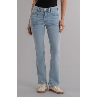 Kut from the Kloth Kelsey Fab Ab High Waist Kick Flare Jeans in Cure at Nordstrom, Size 10P
