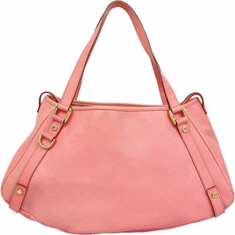 Gucci Pink Canvas Leather Tote Bag (Pre-Owned)