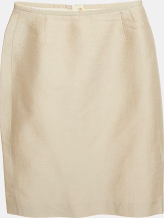 Armani Beige Jacquard Pencil Skirt M