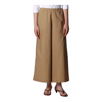 Roberto Collina Wide Trousers, female, Brown, Size: L Hose Cropped