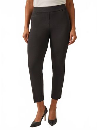 Kasper Pull-On Straight Leg Pants In Black