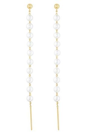 Effy 14K Gold 3.5mm Freshwater Pearl Drop Earrings in White at Nordstrom Rack