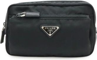 Prada Pre-owned Clutches, female, Black, Size: ONE SIZE Pre-owned Nylon prada-bags