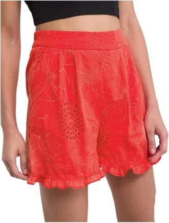 Nafnaf Casual Shorts - Dames - Korte Broeken - Rood - 2XS - Leer - Korte Broeken