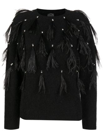 Huishan Zhang Trui met veren detail - Zwart
