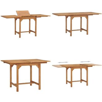 vidaXL Tavolo da Giardino Estensibile (110-160)x80x75 cm Massello Teak - Tavolo in teak - Tavolo esterno