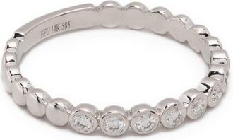 EF Collection 14kt white gold diamond stack ring - women - 14kt White Gold/Diamond - 7 - Silver