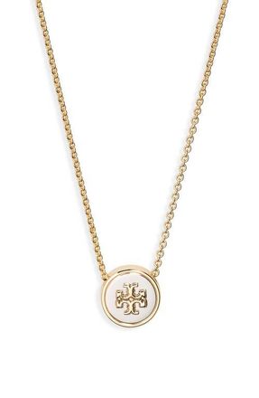 Tory Burch Kira Logo Pendant Necklace in Tory Gold at Nordstrom